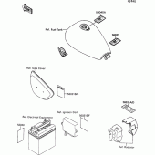 Схема вузла: Інформаційні наклейки для Kawasaki VN1500 VN-15 SE