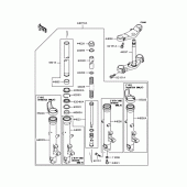Схема вузла: Вилка передньої осі для Kawasaki ZR400 Zephyr X