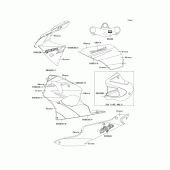 Схема вузла: Decals(ebony/green)(zx600-j1) для Kawasaki ZX600 Ninja ZX-6R