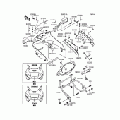 Схема узла: Обтекатель (ZX1100-E2) для Kawasaki ZX1100 GPZ1100
