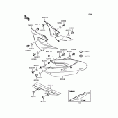 Схема узла: Задние боковые обтекатели & Защита цепи для Kawasaki ZR750 ZR-7S