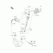 Схема узла: Задний тормозной цилиндр для Kawasaki KX250/ KX252 KX250F