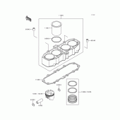 Схема вузла: Циліндр & Поршень для Kawasaki ZX600 Ninja ZX-6