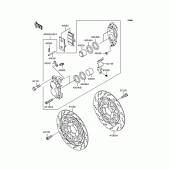 Схема вузла: Переднє гальмо для Kawasaki ZR1100 Zephyr 1100