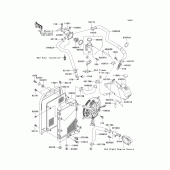 Схема узла: Радиатор (1/2) для Kawasaki VN1500 Vulcan 1500 Mean Streak