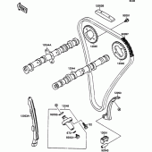 Схема узла: Распредвал & Цепь ГРМ & Натяжитель для Kawasaki ZX750 ZXR750