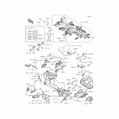 Схема вузла: Провід та електричні компоненти для Kawasaki EX400 Ninja 400R
