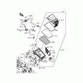 Схема узла: Воздушный фильтр для Kawasaki BX250 NINJA 250SL