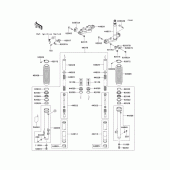 Схема узла: Передняя вилка(a6f) для Kawasaki KL650 KLR650
