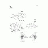 Схема вузла: Інформаційні наклейки для Kawasaki KX125