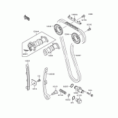 Схема вузла: Розподільний вал & Ланцюг ГРМ & Натягувач для Kawasaki KLX250 D-Tracker