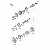 Схема вузла: Трансмісія для Kawasaki VN750 Vulcan 750