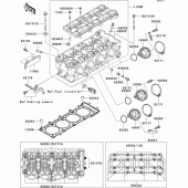 Схема узла: Головка цилиндра для Kawasaki ZX1200 Ninja ZX-12R