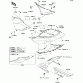 Схема вузла: Задні бічні обтічники & Захист ланцюга для Kawasaki ZR1000 Z1000