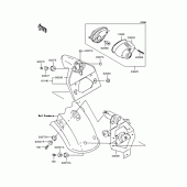 Схема вузла: Задній ліхтар (Стоп-сигнал) для Kawasaki BJ250 Estrella