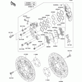 Схема вузла: Переднє гальмо для Kawasaki ZX900 Ninja ZX-9R