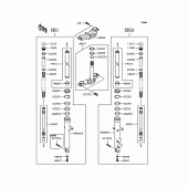 Схема вузла: Вилка передньої осі для Kawasaki BJ250 250TR