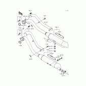 Схема вузла: Вихлопна система для Kawasaki VN800 Vulcan 800