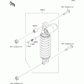 Схема вузла: Задній амортизатор для Kawasaki ZR1000 Z1000