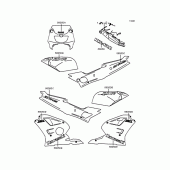 Схема узла: Наклейки (レッド) для Kawasaki ZX400 ZXR400