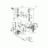 Схема вузла: Задній гальмівний циліндр Kawasaki ZR800 Z800 ABS