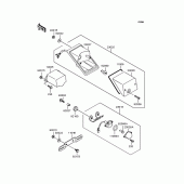 Схема вузла: Задній ліхтар (Stop-сигнал) (s) для Kawasaki KLE500