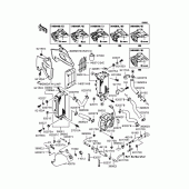 Схема узла: Радиатор для Kawasaki KLX250 KLX250SR
