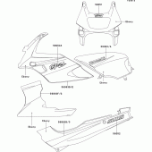 Схема вузла: Decals(ebony)(ex500-e7) для Kawasaki EX500 EX500