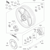 Схема вузла: Rear hub(zr550b-024011-) для Kawasaki ZR550 Zephyr