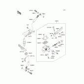 Схема вузла: Передній гальмівний циліндр Kawasaki KL650 KLR650