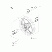 Схема узла: Front wheel для Kawasaki ZX600 Ninja ZX-6RR