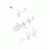 Схема вузла: Gear change drum/shift fork(s) для Kawasaki KX125