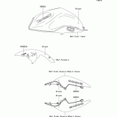 Схема вузла: Decals(black)(c8f) для Kawasaki ZR1000 Z1000 ABS