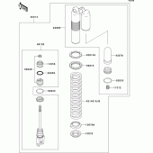 Схема вузла: Задній амортизатор для Kawasaki KX125