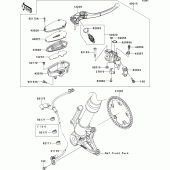 Схема узла: Передний тормозной цилиндр для Kawasaki ZR1000 Z1000 ABS