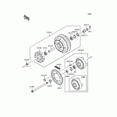 Схема вузла: Заднє колесо & Привідний ланцюг для Kawasaki VN400 Vulcan Drifter