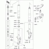 Схема вузла: Вилка передньої осі для Kawasaki ZX750 Ninja ZX-7RR