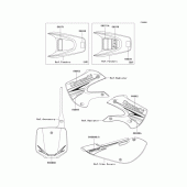 Схема вузла: Інформаційні наклейки (a9f) для Kawasaki KX65