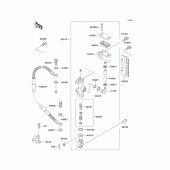 Схема узла: Задний тормозной цилиндр для Kawasaki KLX250 KLX250