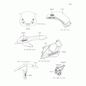 Схема вузла: Наклейка(Чорний)(WHF) для Kawasaki ZX1000 Ninja 1000 ABS