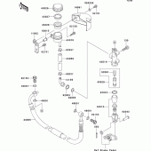 Схема вузла: Задній гальмівний циліндр для Kawasaki VN1600 VN1600 Mean Streak