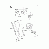 Схема узла: Распредвал & Цепь ГРМ & Натяжитель для Kawasaki KX250/ KX252 KX250F