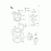 Схема вузла: Cylinder head/cylinder для Kawasaki KX100