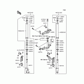 Схема вузла: Вилка передньої осі для Kawasaki KL110 KSR