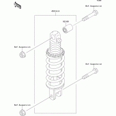 Схема узла: Амортизатор задний для Kawasaki ZX750 ZXR750