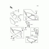 Схема вузла: Задні бічні обтічники & Захист ланцюга для Kawasaki KLX250 KLX250