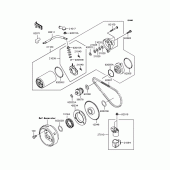 Схема вузла: Стартер електричний & Заженуть стартер для Kawasaki BJ250 Estrella Custom