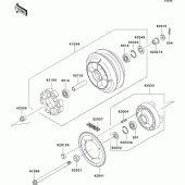 Схема вузла: Ступиця заднього колеса для Kawasaki VN800 Vulcan 800 Drifter
