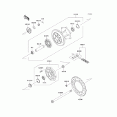 Схема узла: Rear hub(ecf-ees) для Kawasaki KL650 KLR650 New Edition