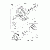 Схема узла: Заднее колесо & Приводная цепь для Kawasaki ZX600 GPX600R
